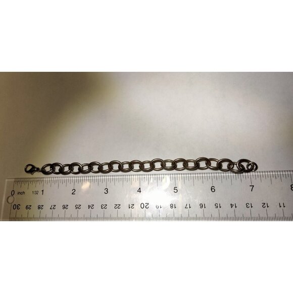 Chain Bracelet Silver Tone Metal Cable Link 6 inch - Picture 3 of 4